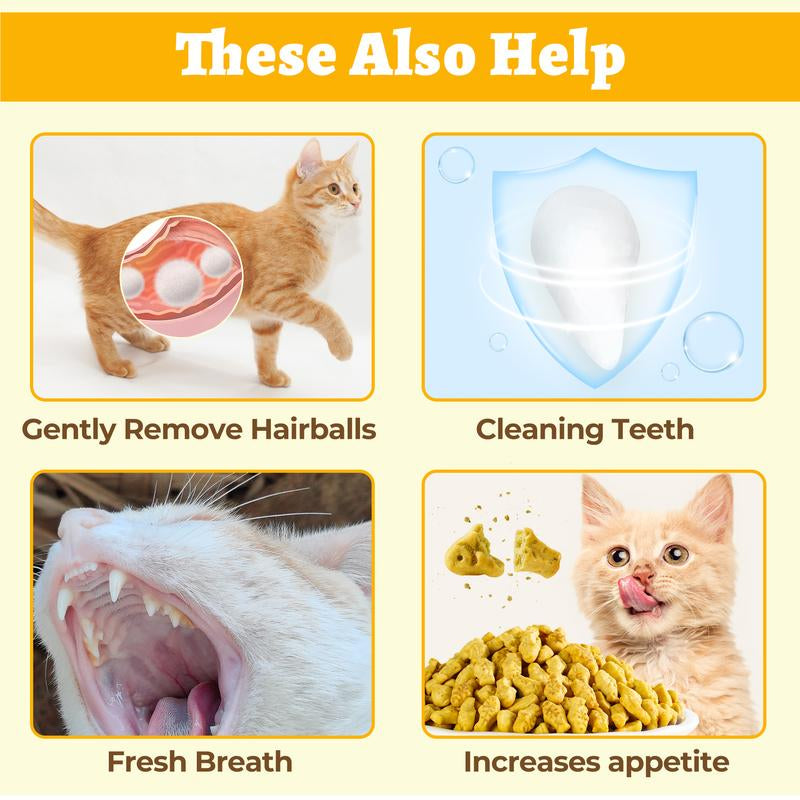 16Oz/450G Cat Grass Treats for Indoor Cats Salmon Flavor Cat Biscuits Natural Kitten Snacks Fish Oil Supplement &Teeth Cleaning - Pet Products