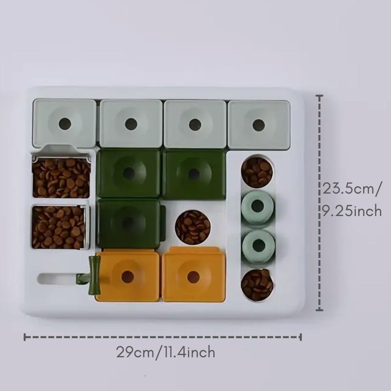Dog Treat Puzzle Toy, Mental Stimulating Slow Feeder Tray for Large Medium Small Dogs, Dog Treat Puzzle Dispensing Dish, Mental Enrichment Feeding Toy, Pet Products