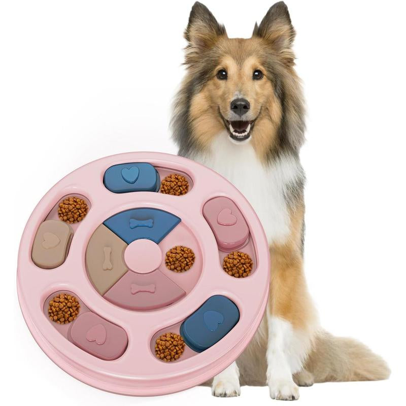 Dog Puzzles Slow Feeder, Interactive Food Puzzle Toys for Dogs,Treat Puzzle Toys for Dogs, Dog Puzzle Treat Dispenser & Slow Feeder Toy, Dog Puzzles for Smart Dogs, Pink, 1 Pack. Christmas WOZTI