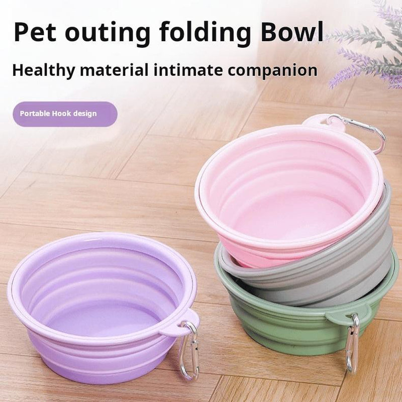 Macaron Outdoor Folding Bowl Pet Drinking Bowl Silicone Pet Bowl Portable Dog Bowl Outdoor Drinking Water Dog Food Bowl Random Color 6-Pack