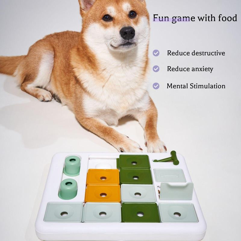 Dog Treat Puzzle Toy, Mental Stimulating Slow Feeder Tray for Large Medium Small Dogs, Dog Treat Puzzle Dispensing Dish, Mental Enrichment Feeding Toy, Pet Products